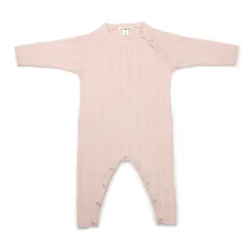 GROWN ORGANIC RIBBED JUMPSUIT: PINK SALT