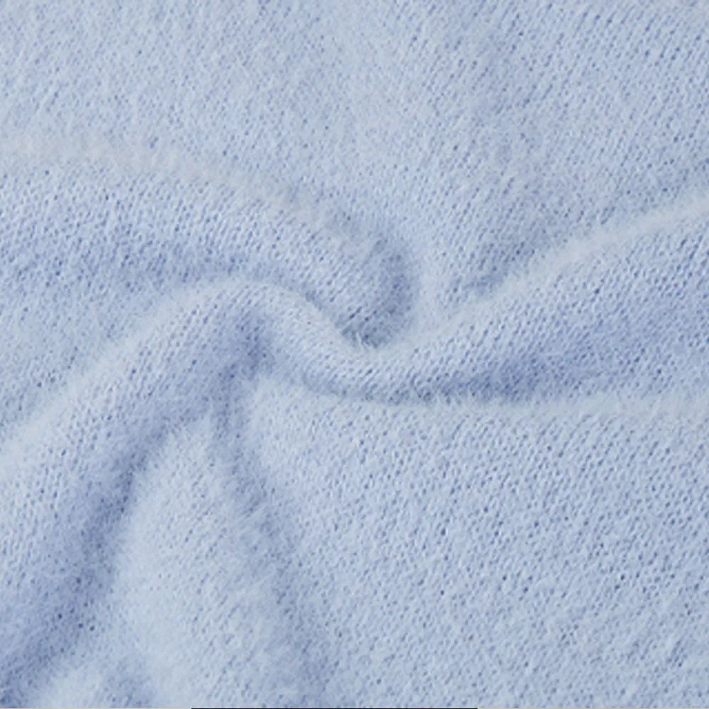 Hairy Half Sleave Knit [Blue]