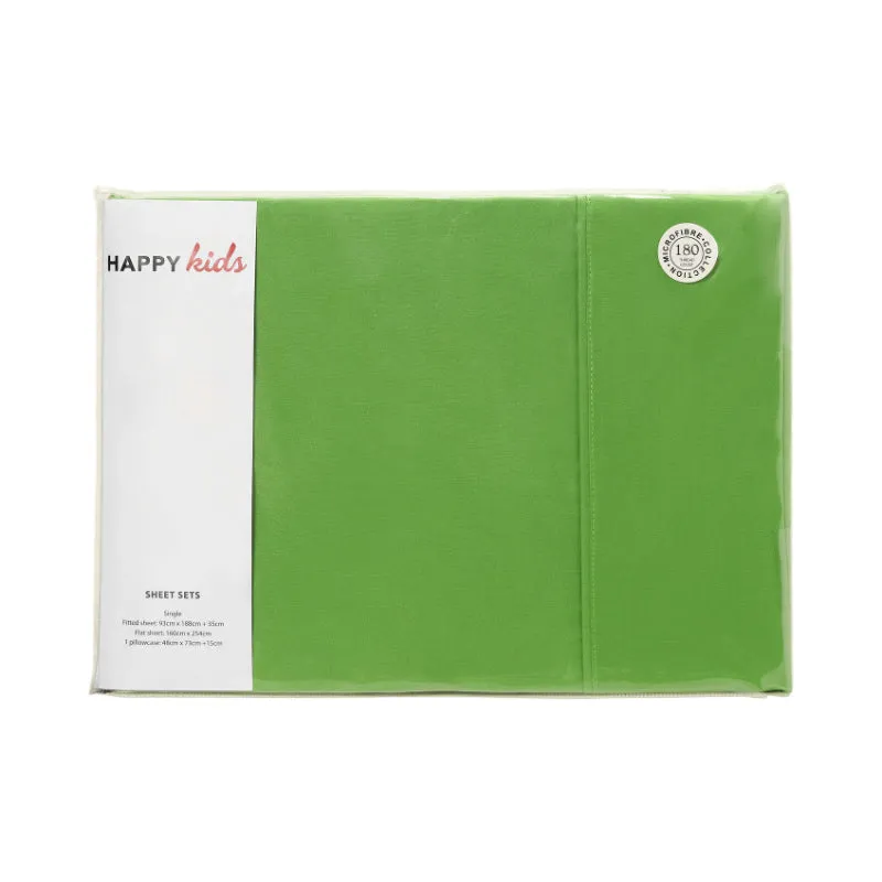 Happy Kids Plain Dyed Microfibre Sheet Set