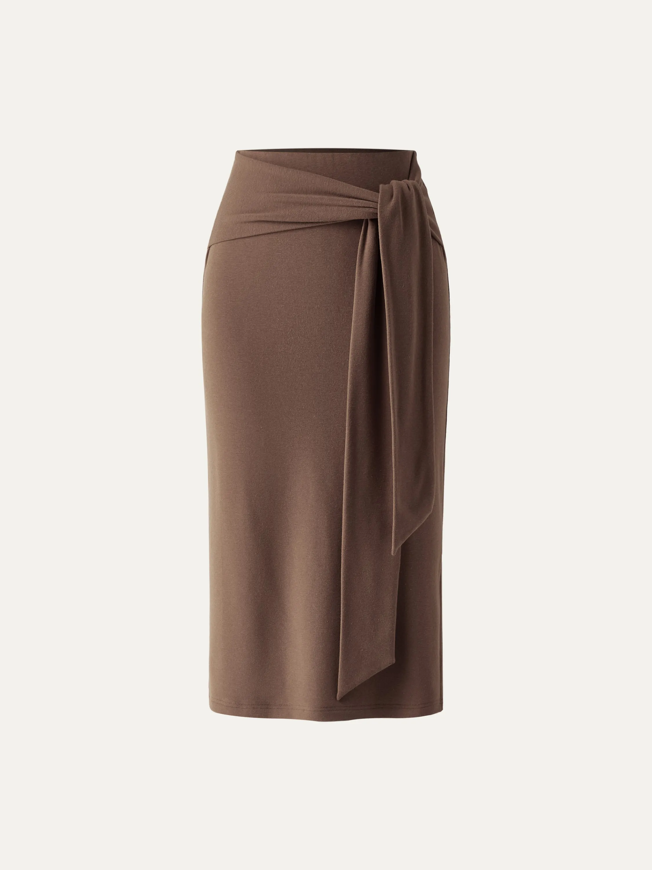 High Waisted Split Hem Midi Skirt