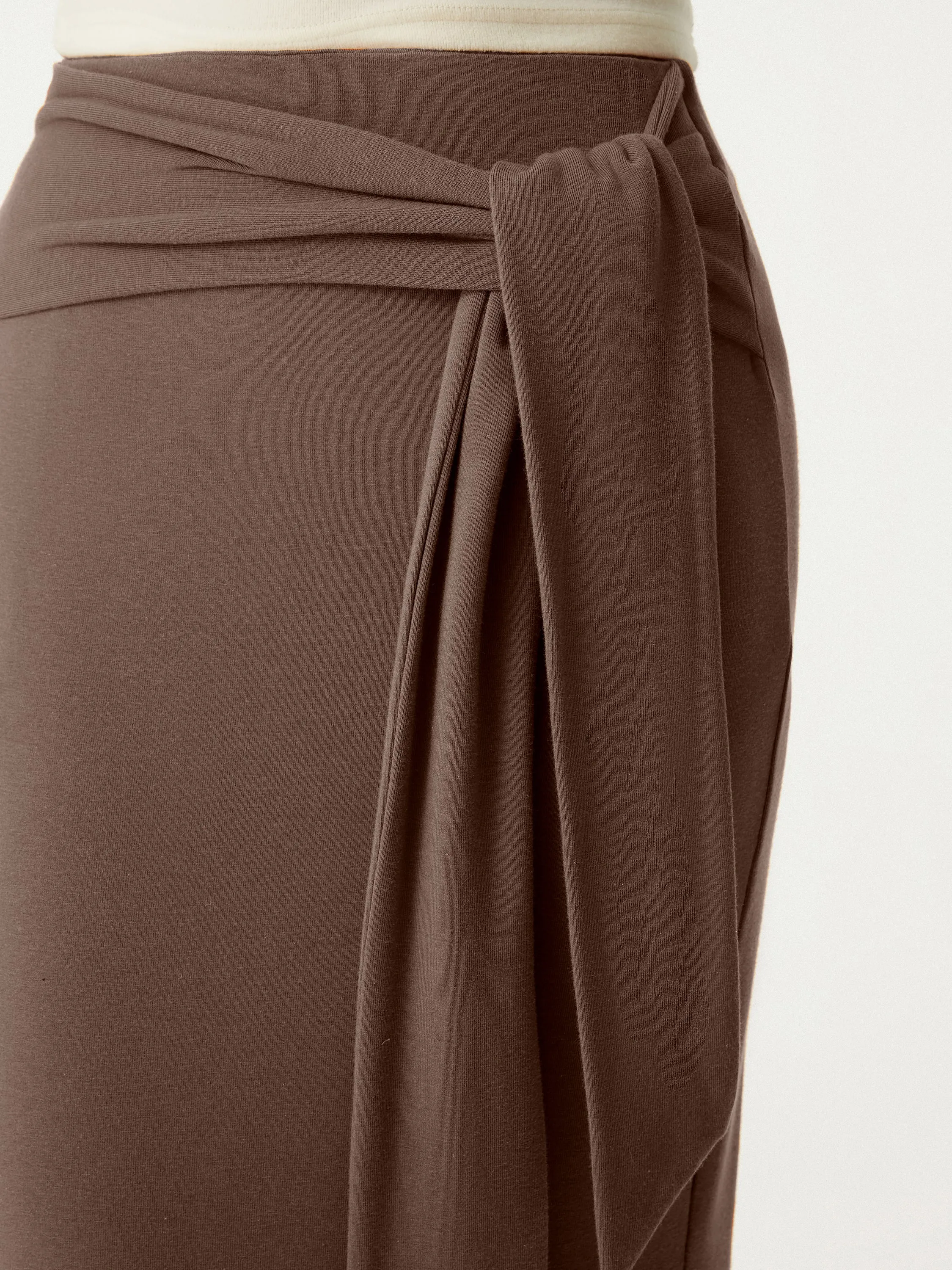 High Waisted Split Hem Midi Skirt
