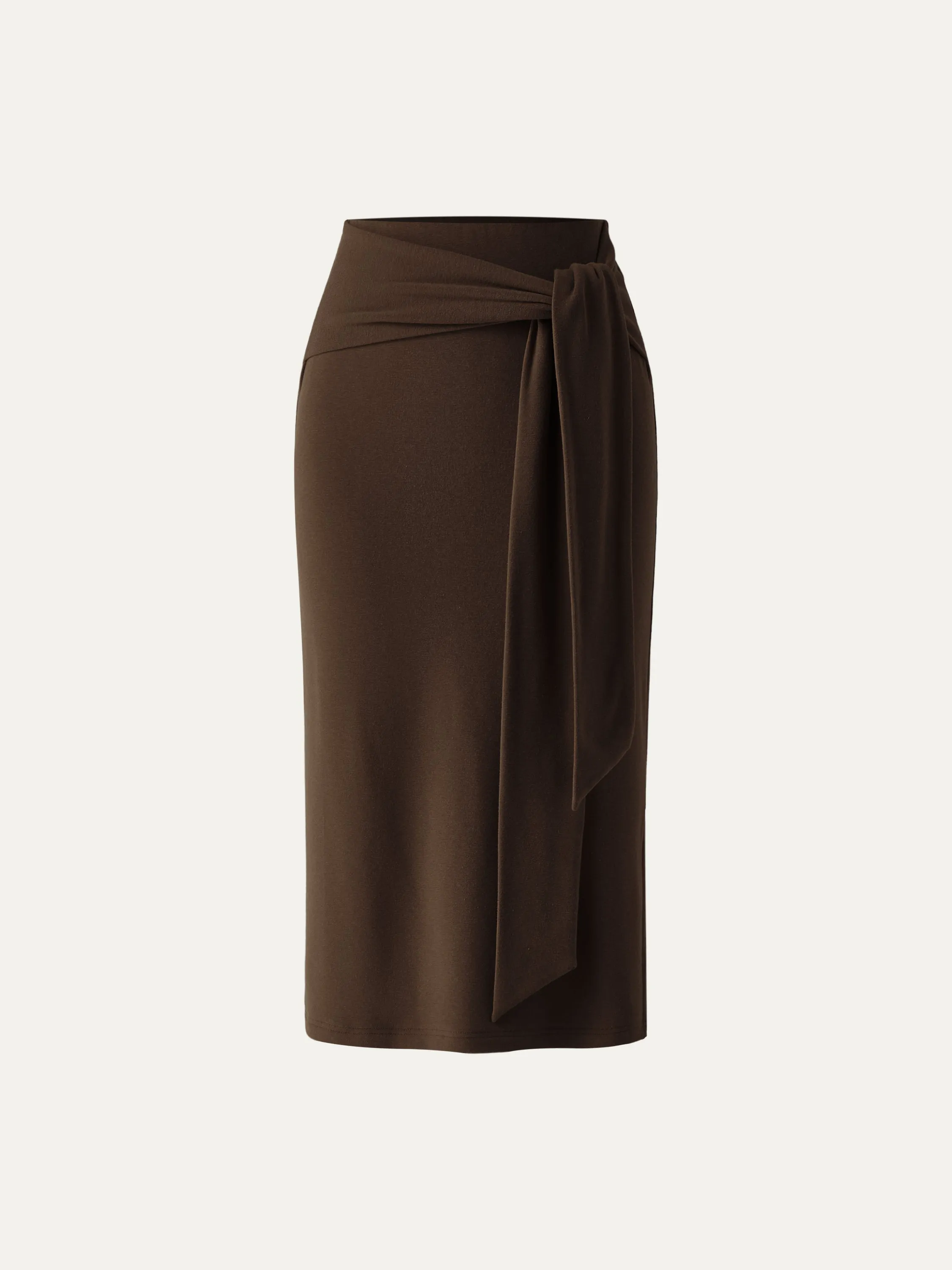High Waisted Split Hem Midi Skirt