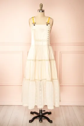 Hoolin | Maxi Ivory Overall Dress