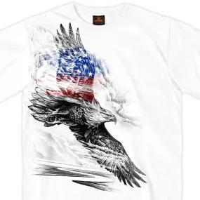 Hot Leathers GMS1479 Men's Short Sleeve Pencil Eagle Patriotic White
