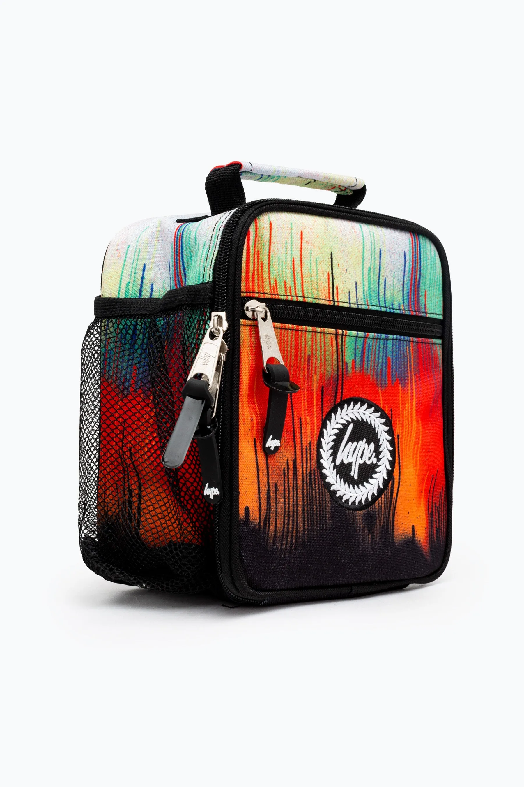 Hype Kids Unisex Red Multi Drip Crest Lunchbox