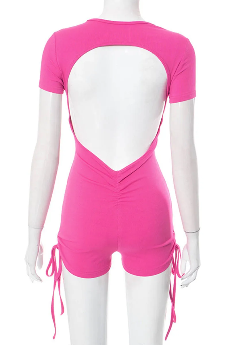 JH821 Back Showing V-Neck Romper