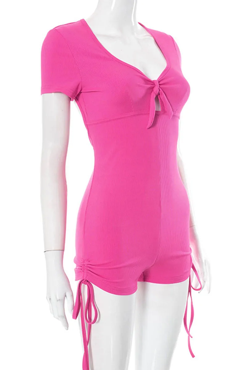 JH821 Back Showing V-Neck Romper