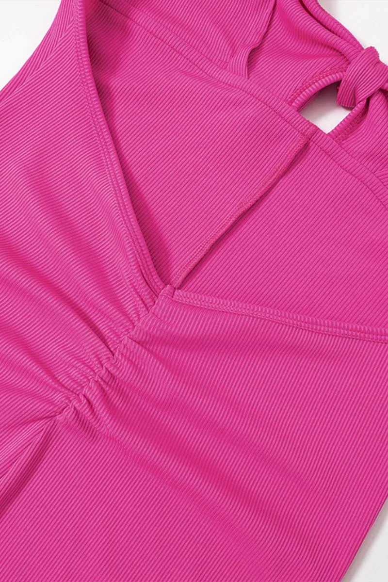 JH821 Back Showing V-Neck Romper