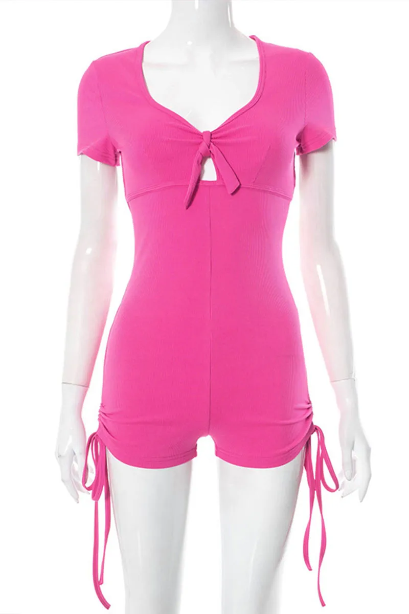 JH821 Back Showing V-Neck Romper