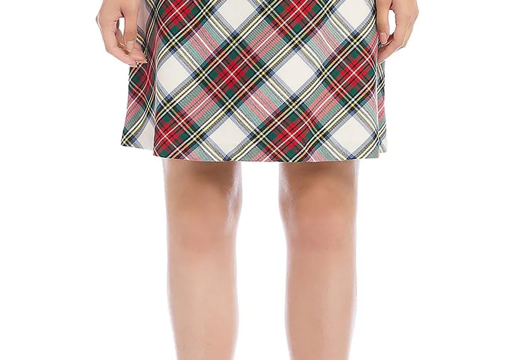 Karen Kane Bias Cut Plaid Pencil Skirt Multi Size Large