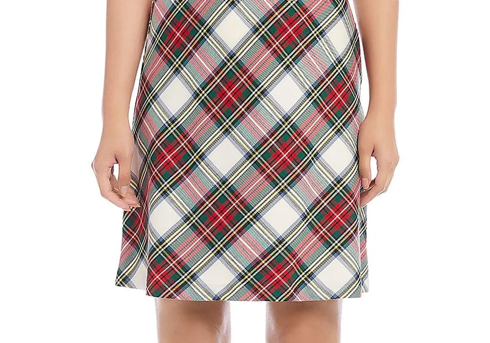 Karen Kane Bias Cut Plaid Pencil Skirt Multi Size Large