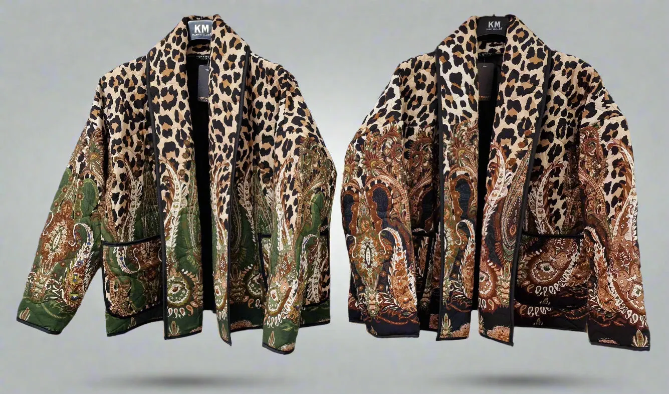 Leopard Baroque Quilted Design Jacket