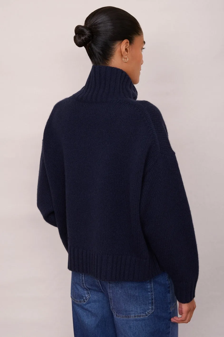 Liana Chunky Funnel Neck Jumper - Midnight