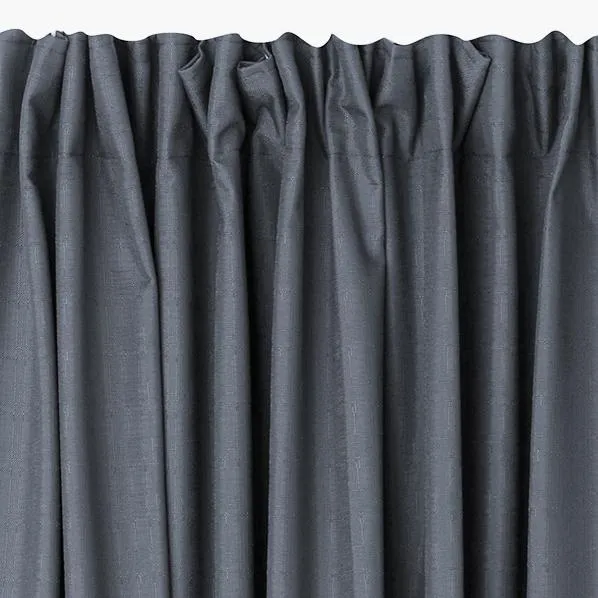 Liberty Pencil Pleat Curtain, 213cm Drop - Charcoal