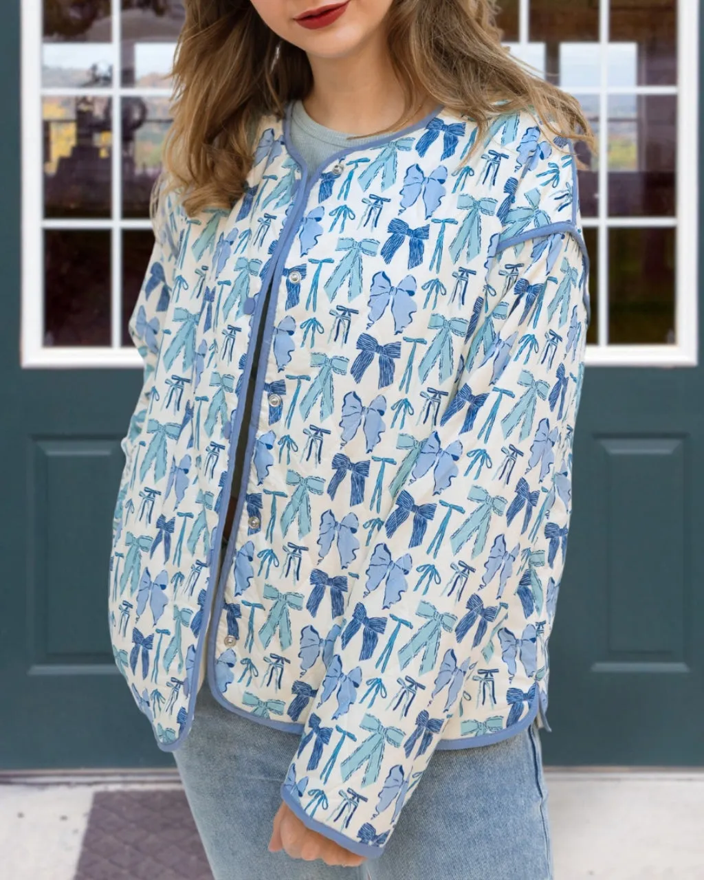 Lightweight Bow Quilted Jacket