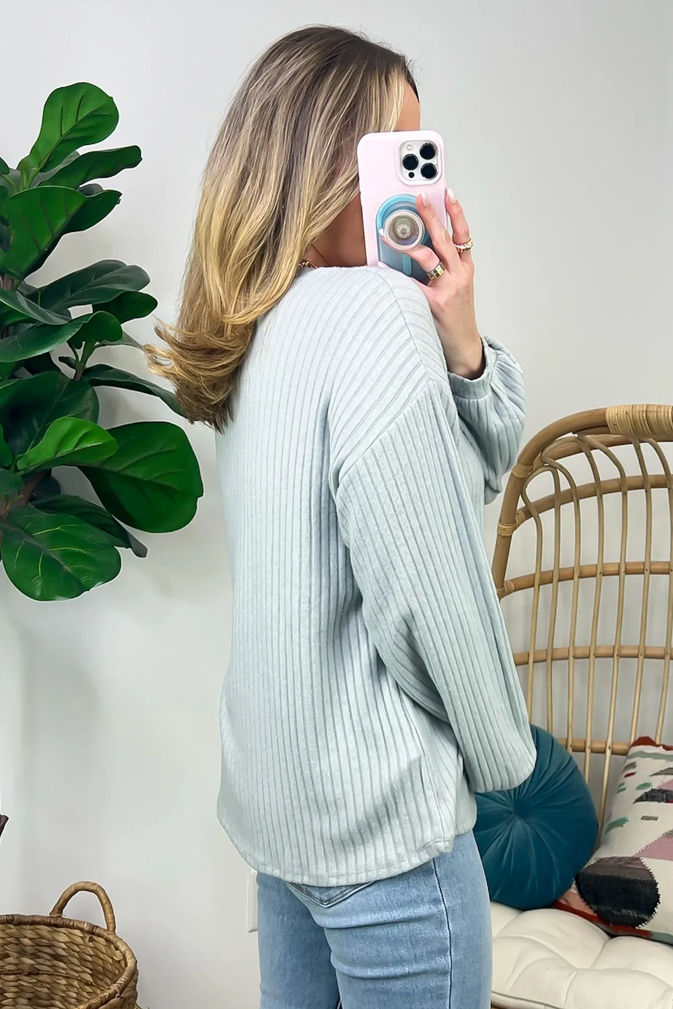 Lindyn Soft Rib Knit Long Sleeve Top - FINAL SALE