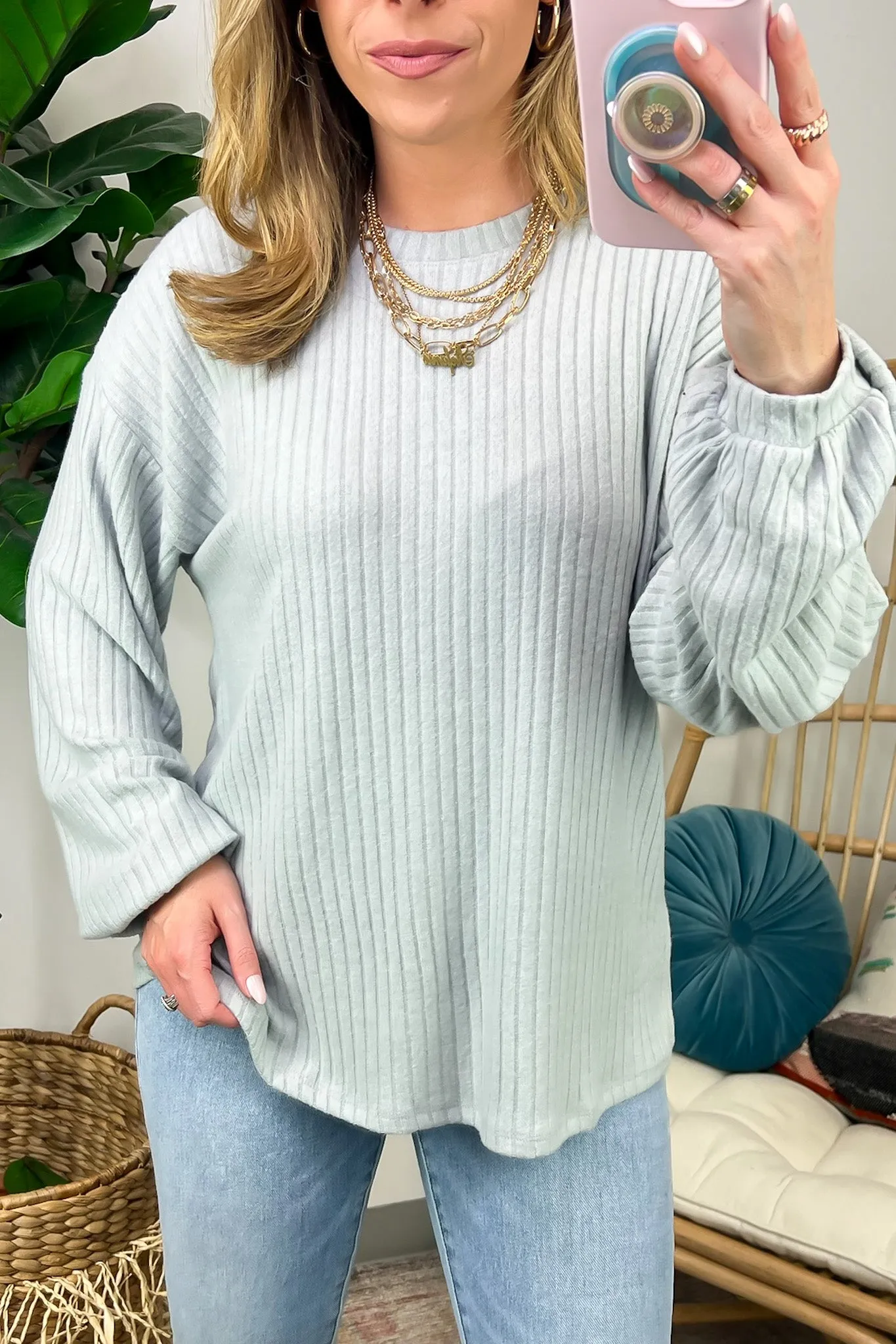 Lindyn Soft Rib Knit Long Sleeve Top - FINAL SALE