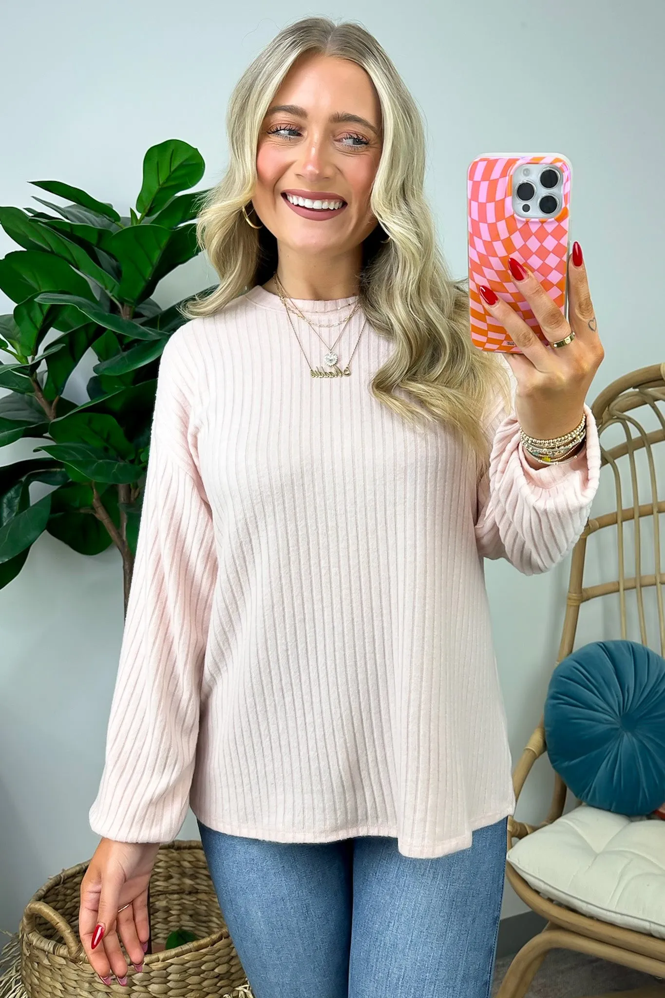 Lindyn Soft Rib Knit Long Sleeve Top - FINAL SALE