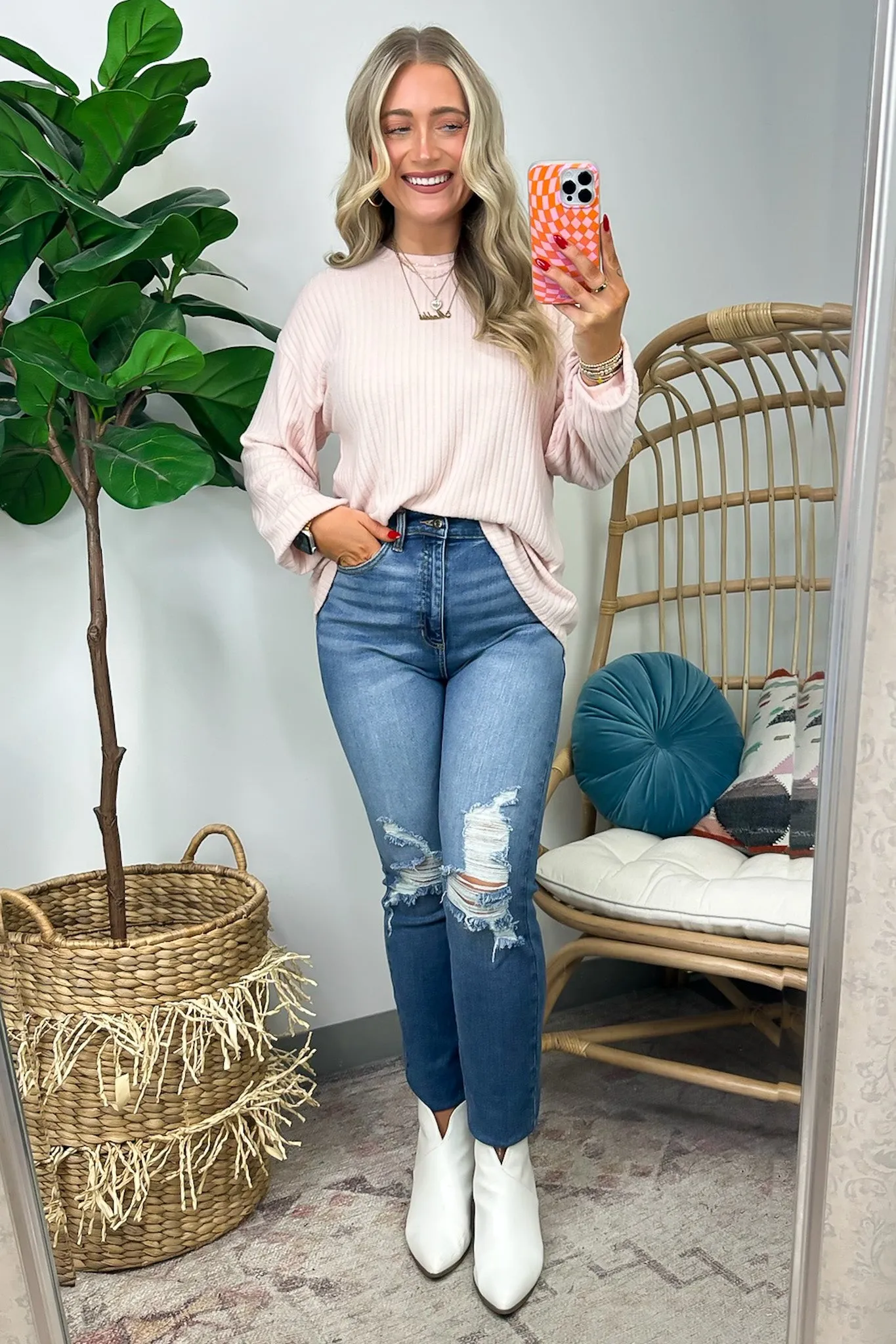 Lindyn Soft Rib Knit Long Sleeve Top - FINAL SALE