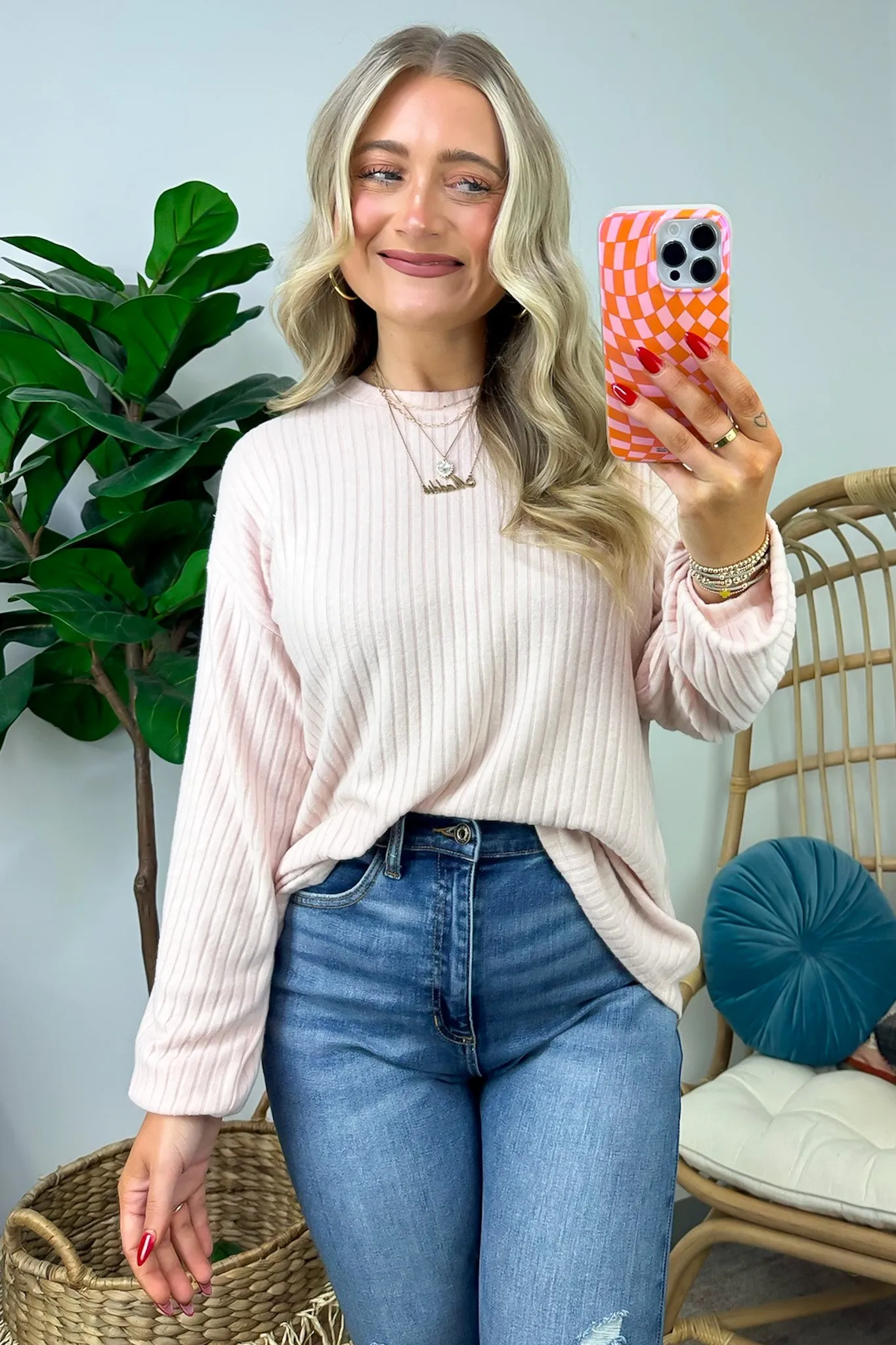 Lindyn Soft Rib Knit Long Sleeve Top - FINAL SALE