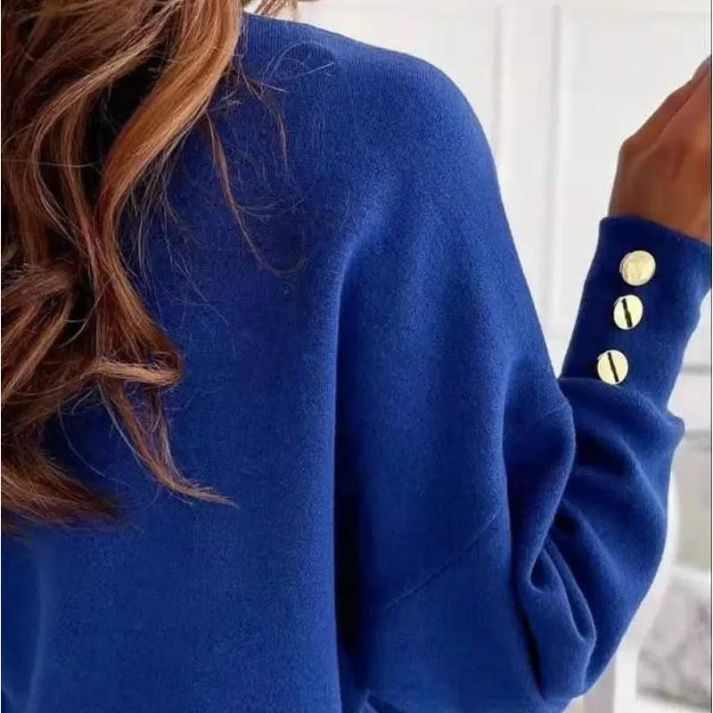 Long Sleeve Knitted Women's V-neck Jumper