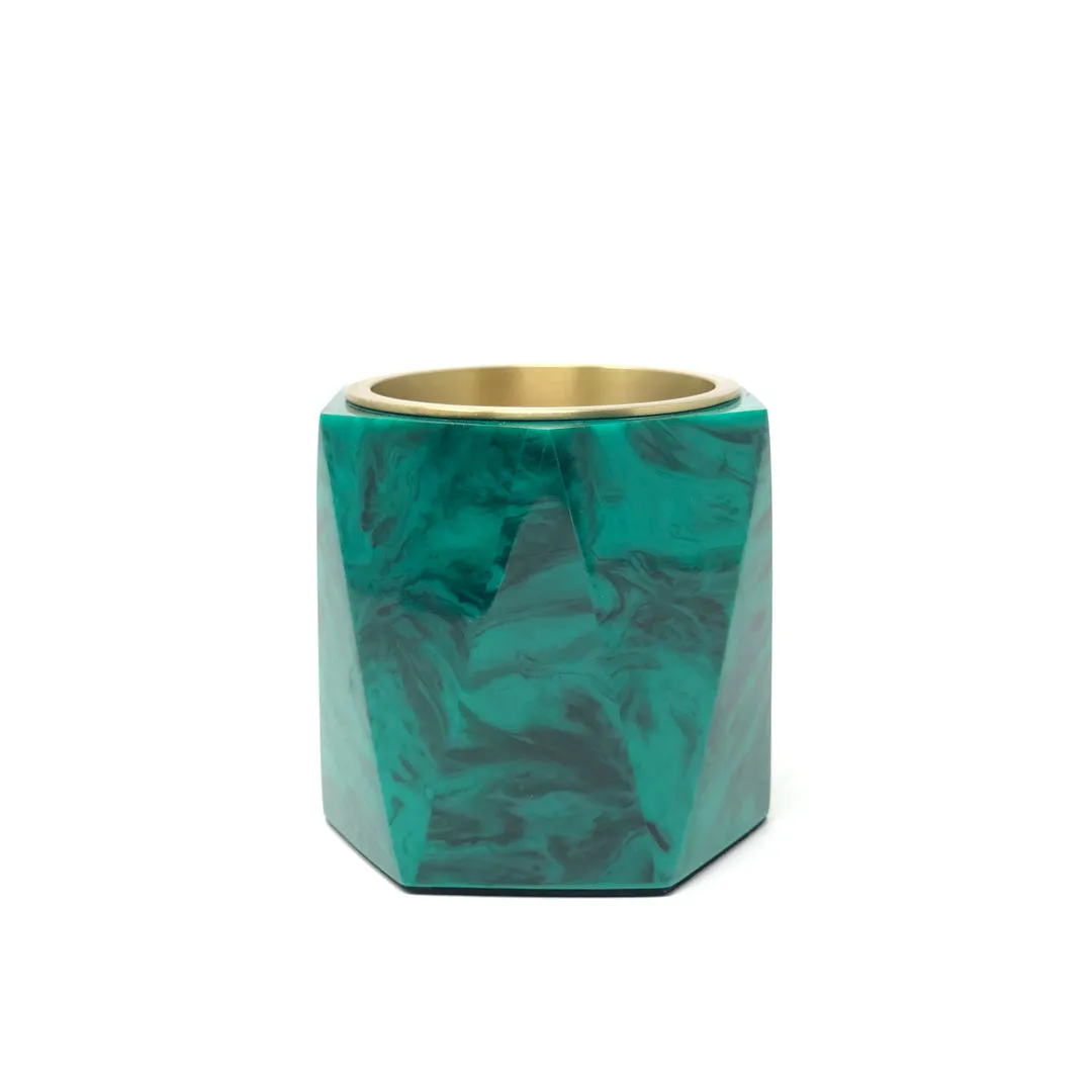 Malachite Vase and Pencil Cup