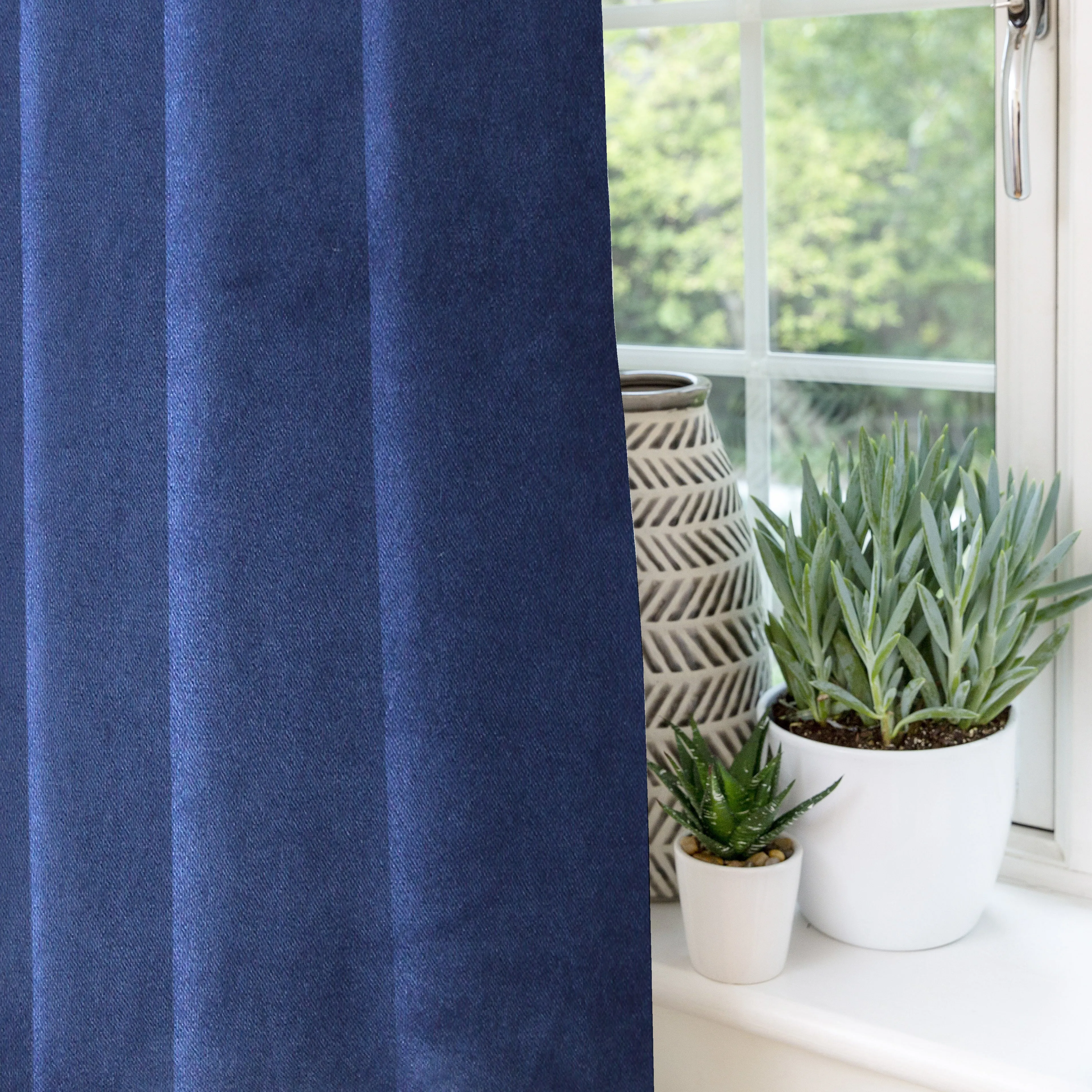 Matt Navy Blue Velvet Curtains