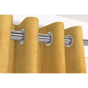Matt Ochre Yellow Velvet Curtains