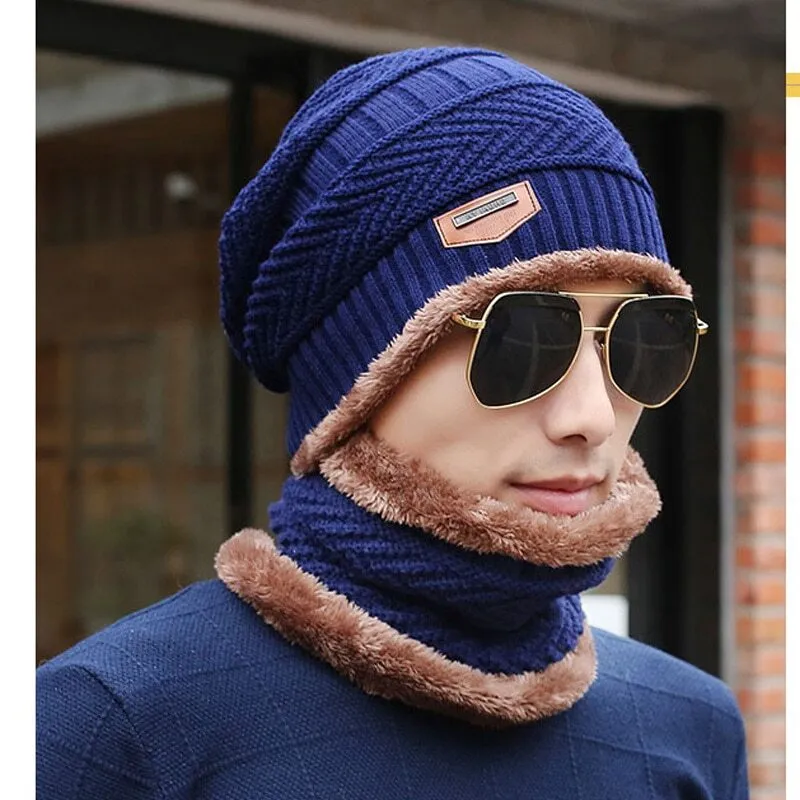 Men Ladies Knitted Visor Beanie Hat Winter Neck Warmer Balaclava Snow Ski Caps
