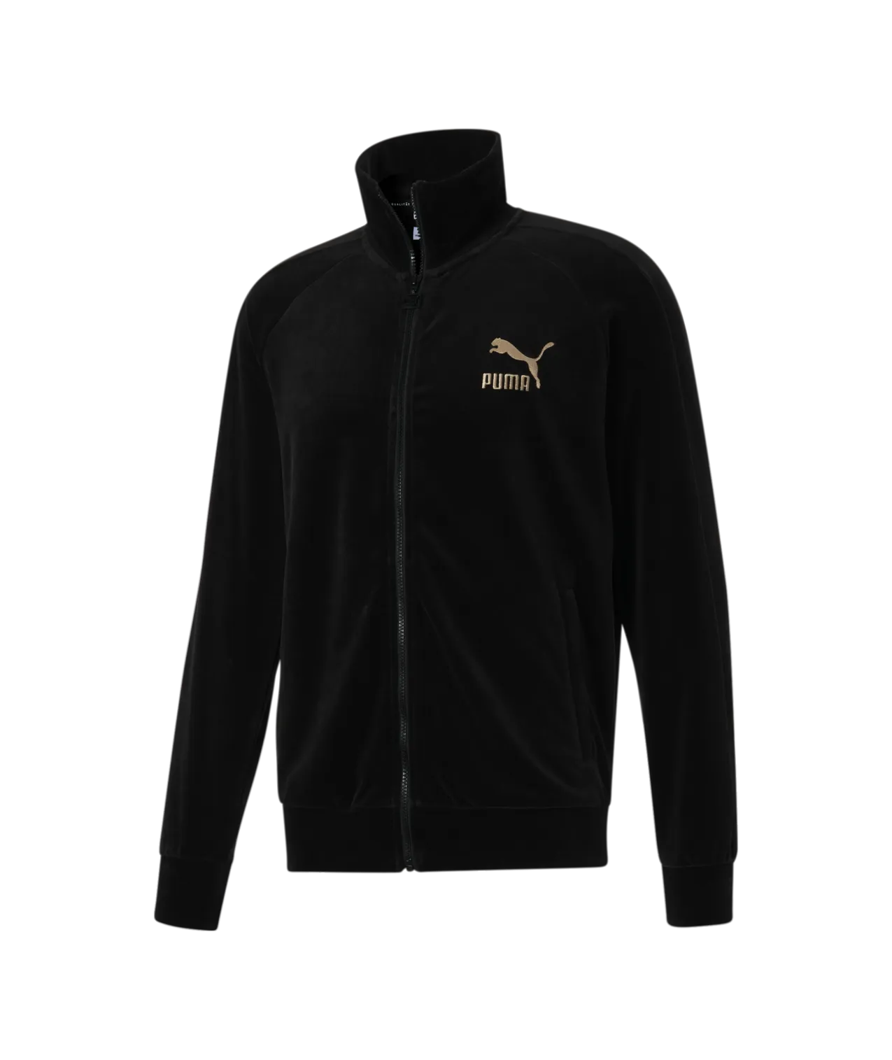 Men's PUMA Velour T7 Track Jacket Black