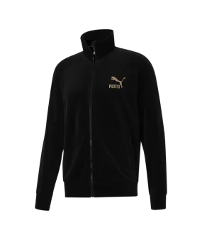 Men's PUMA Velour T7 Track Jacket Black