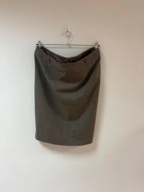 Muted Brown Speckled Midi Pencil Skirt, M&S, Size 16