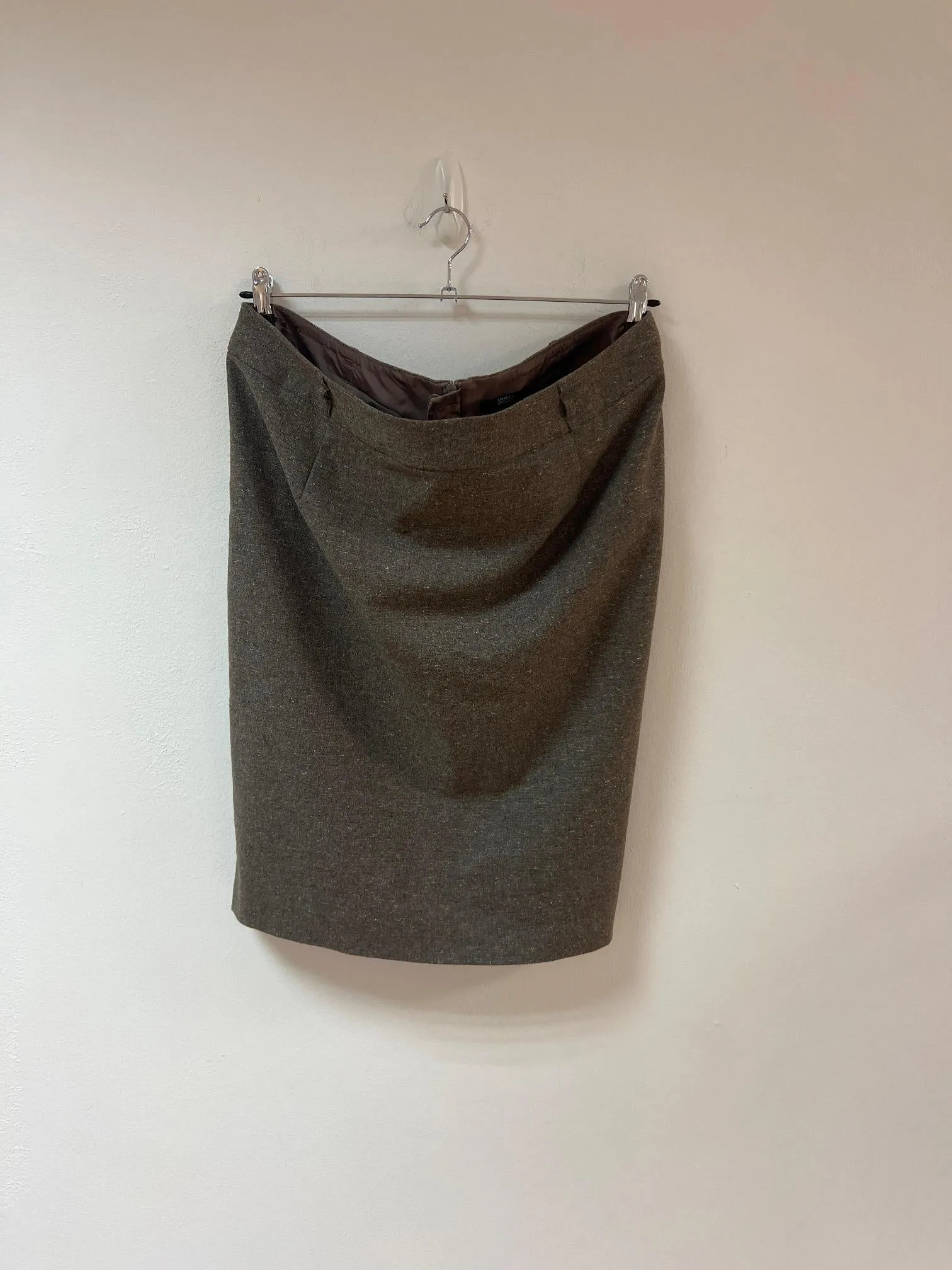 Muted Brown Speckled Midi Pencil Skirt, M&S, Size 16