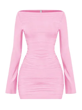 Nancy Long Sleeve Dress (Pink)