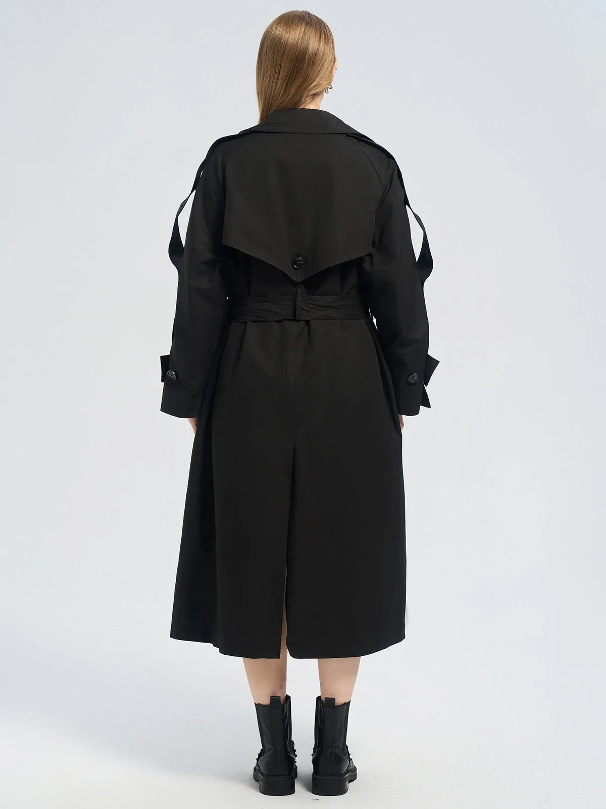 One Button Belted Trench Coat