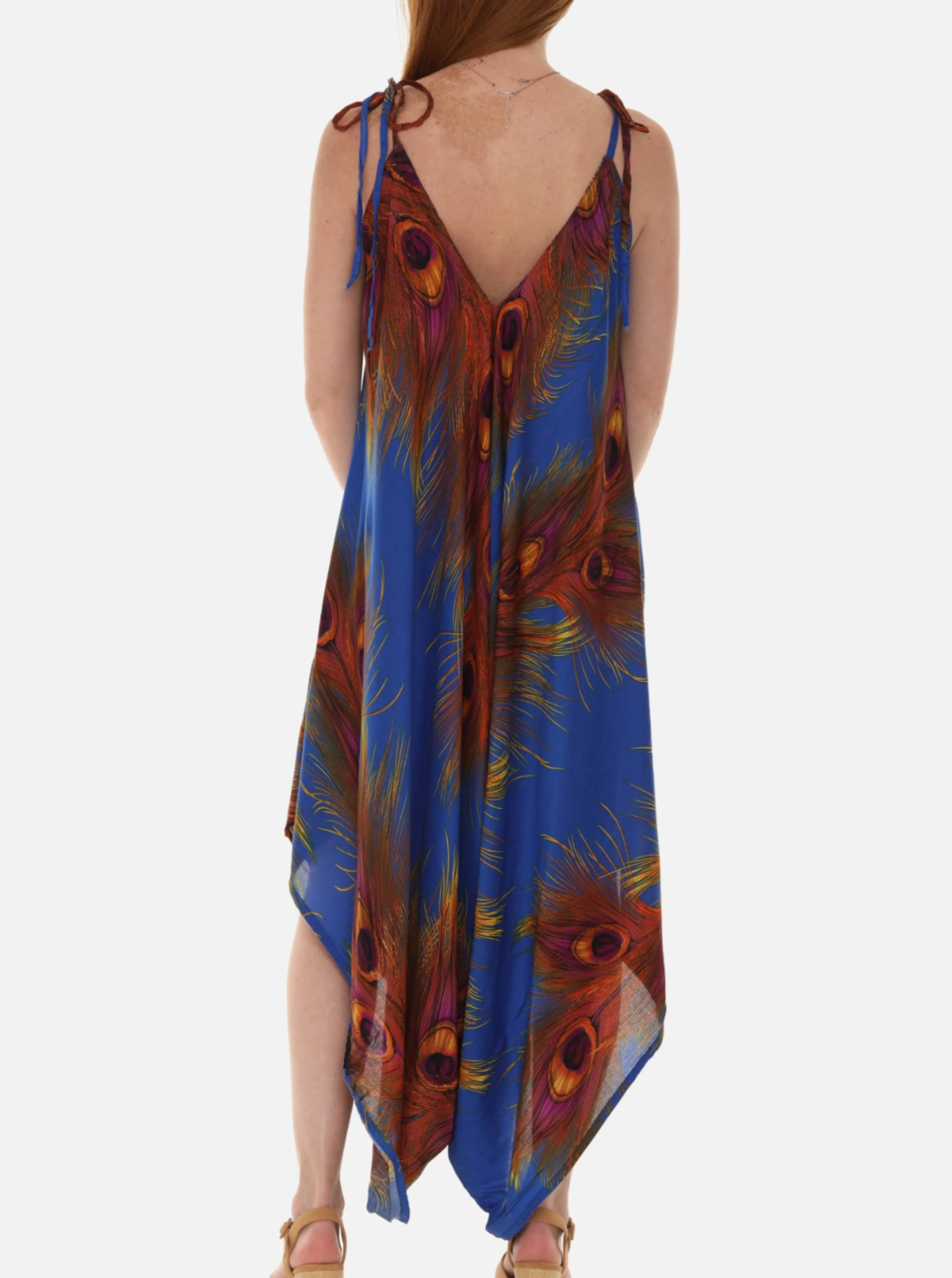 Peacock Feather Printed Women Harem Jumpsuit