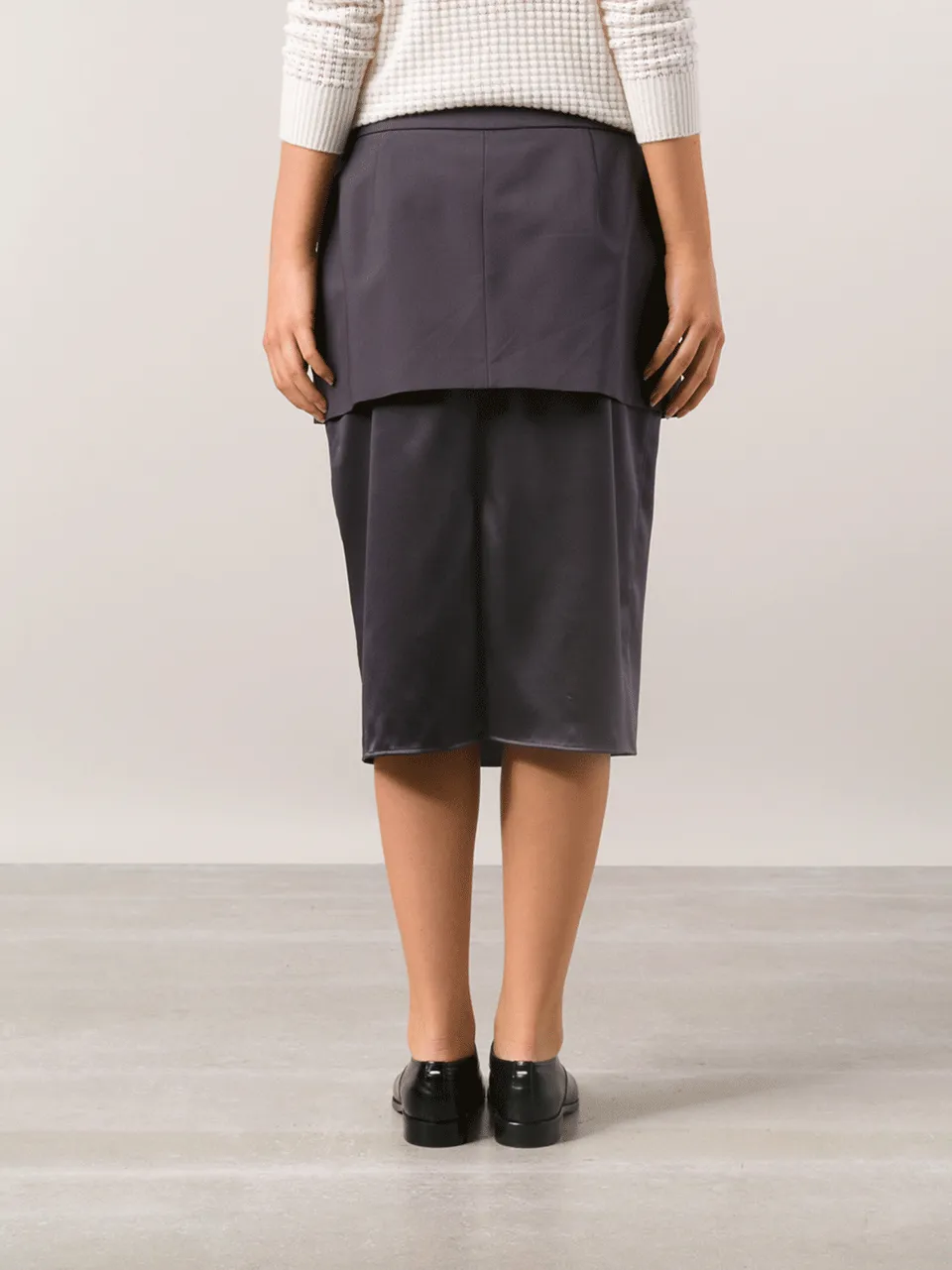 Pencil Skirt With Silk Overlay