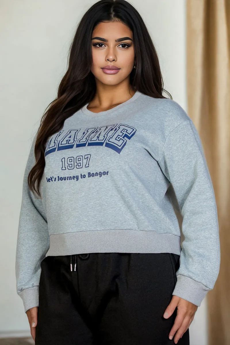 Plus Size Graphic Drop Shoulder Sweatshirt