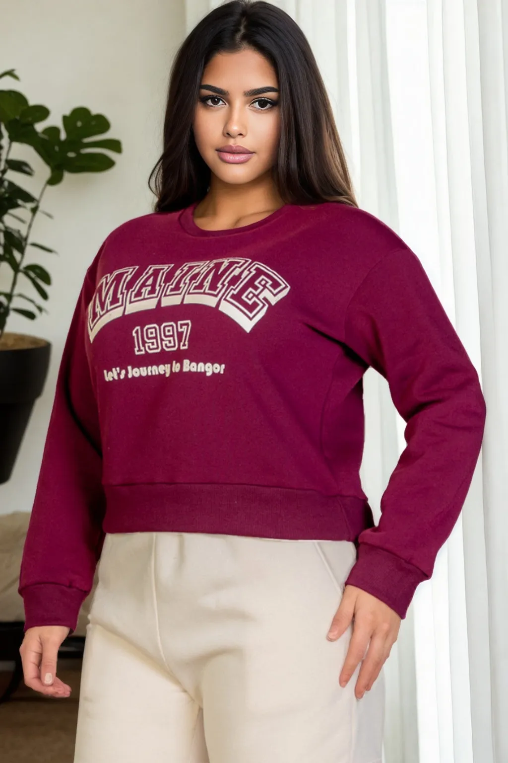 Plus Size Graphic Drop Shoulder Sweatshirt