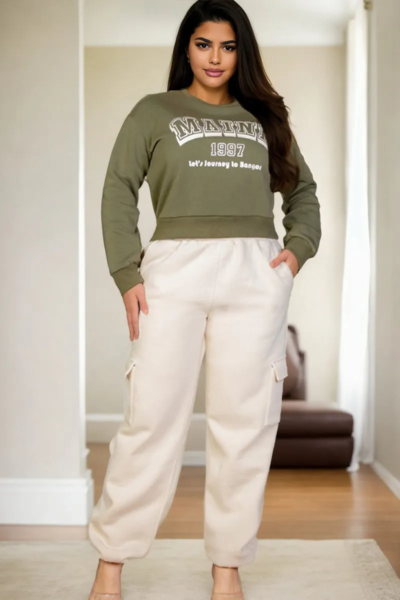 Plus Size Graphic Drop Shoulder Sweatshirt