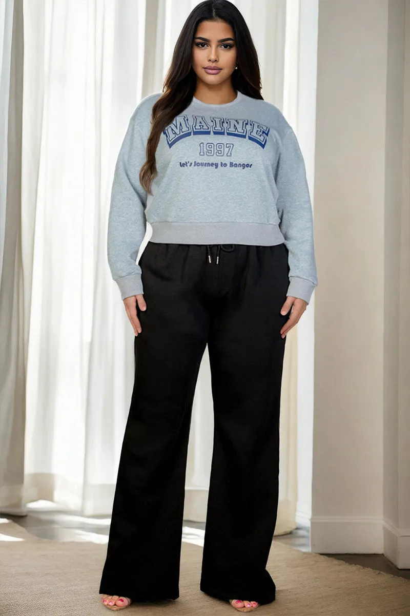 Plus Size Graphic Drop Shoulder Sweatshirt