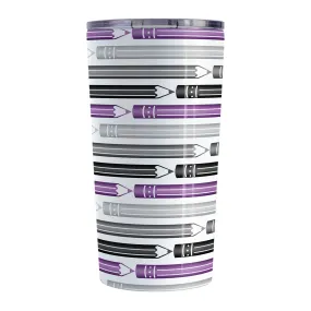 Purple Gray Black Pencils Pattern Tumbler Cup