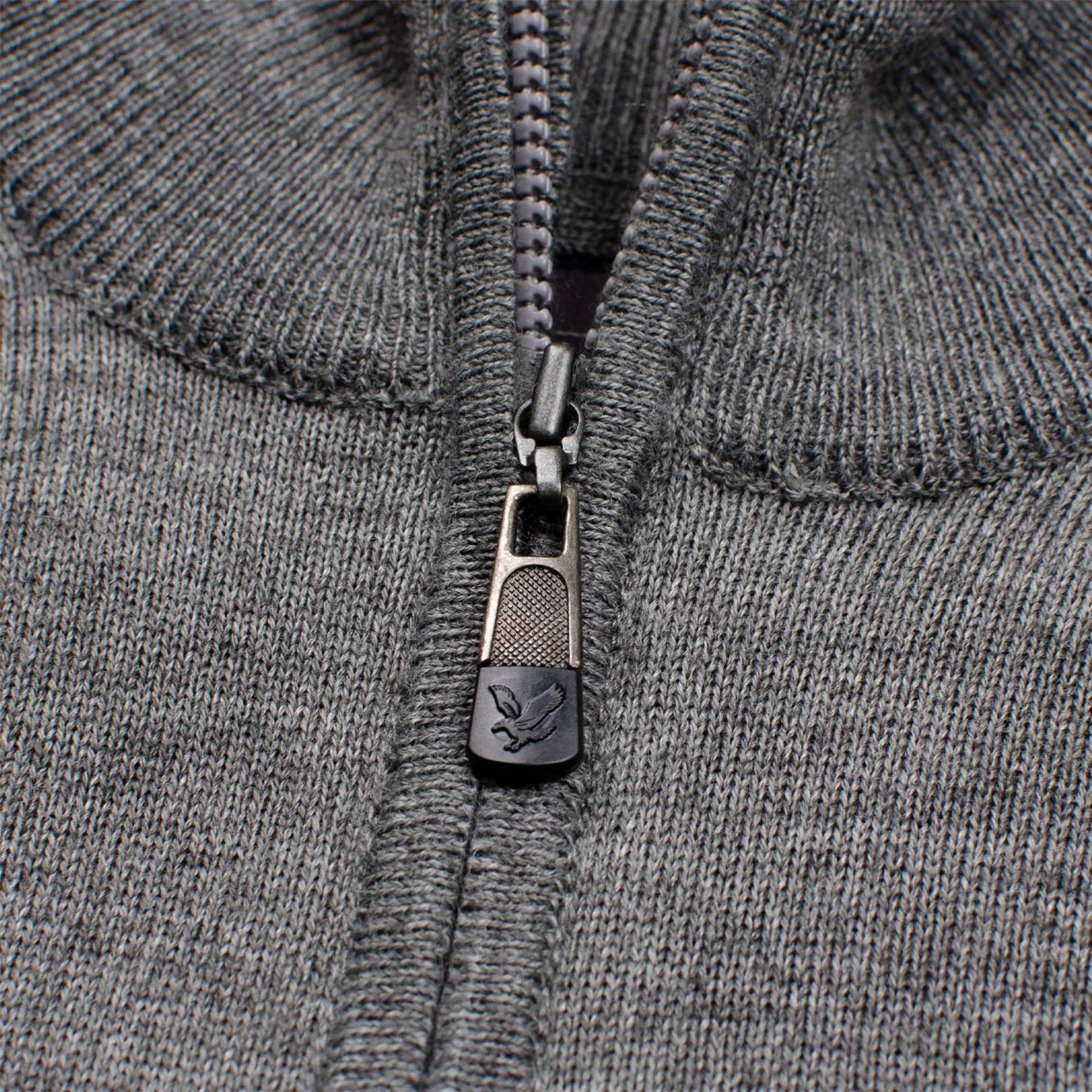 Quarter Zip Pullover Mid Grey Marl - AW23