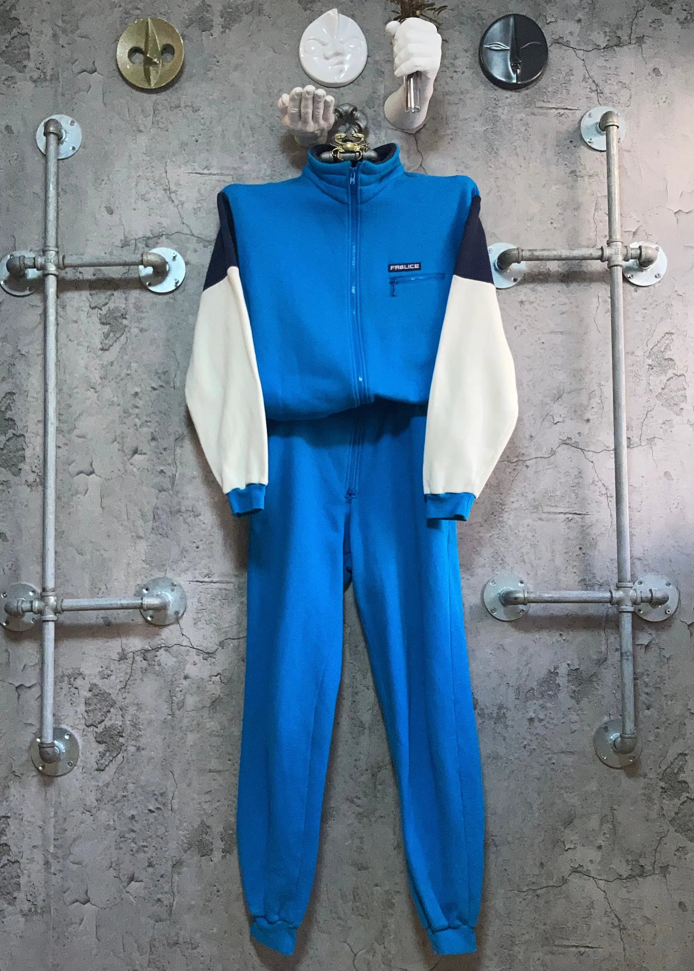 racing jumpsuit overall sweatshirt pants blue