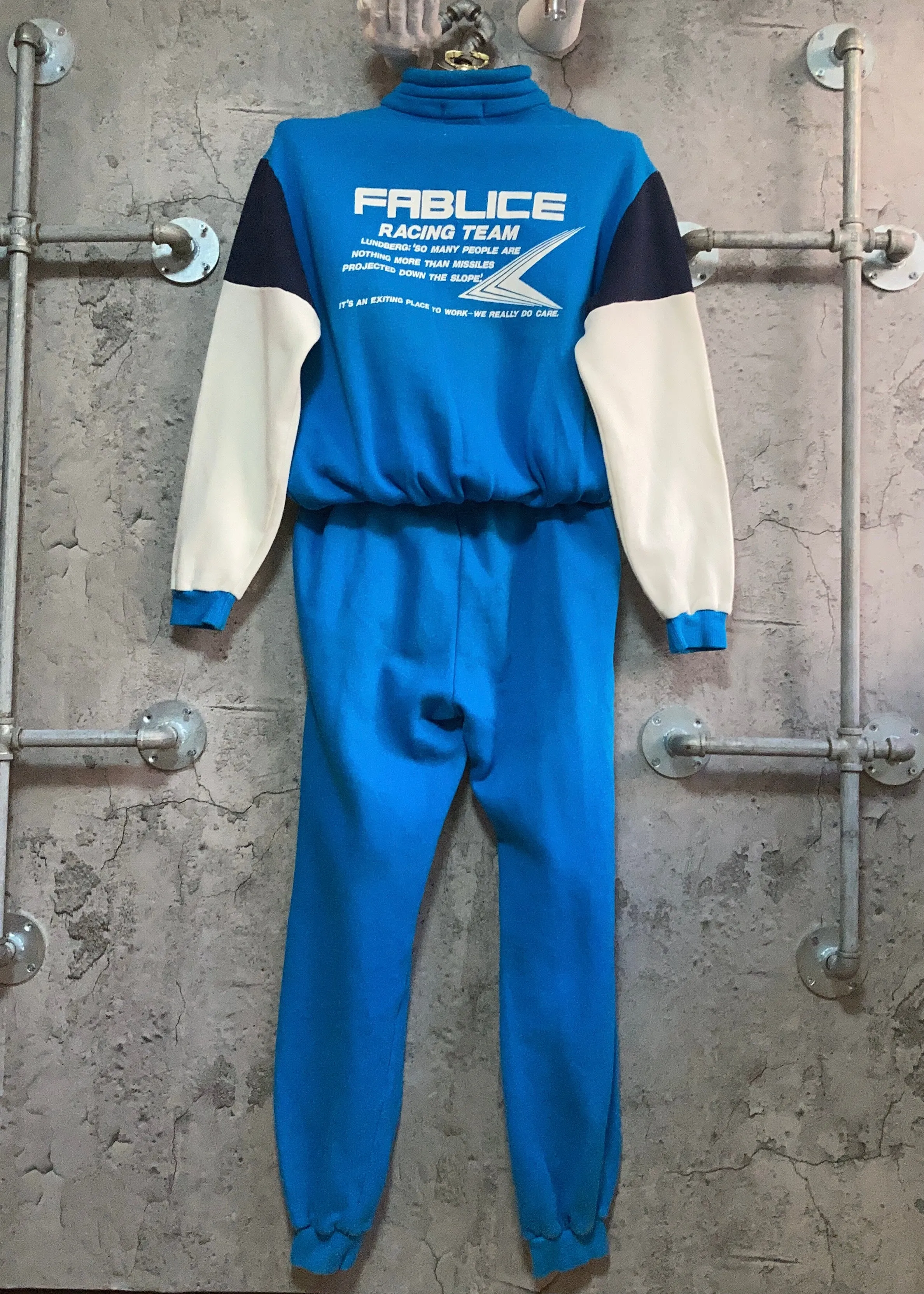 racing jumpsuit overall sweatshirt pants blue