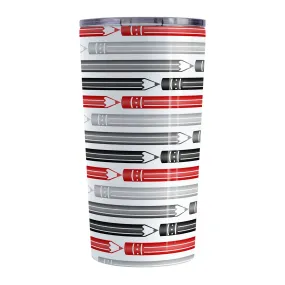 Red Gray Black Pencils Pattern Tumbler Cup