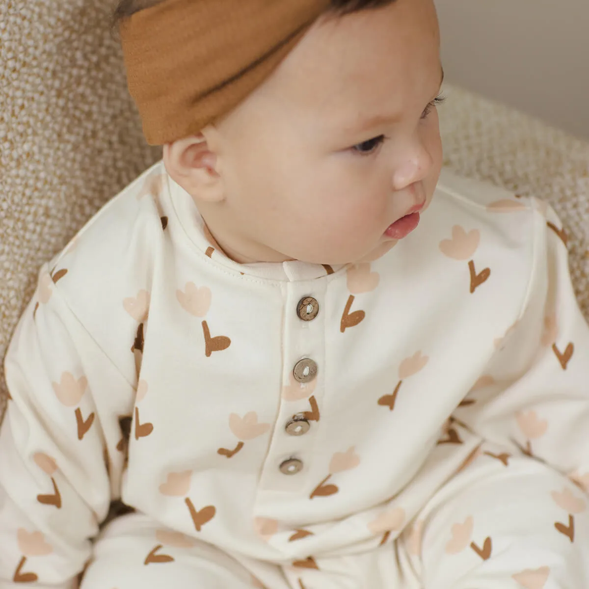 Relaxed Fleece Jumpsuit in Tulips by Quincy Mae