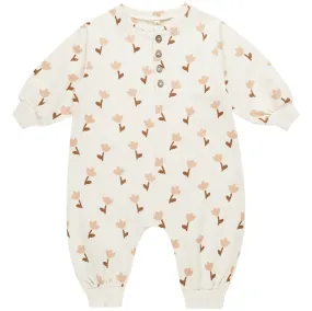 Relaxed Fleece Jumpsuit in Tulips by Quincy Mae