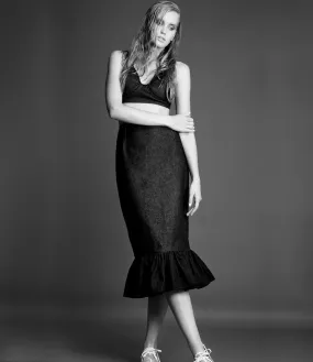 Ruffled Pencil Skirt
