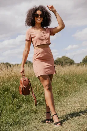 Rustic Panelled Pencil Skirt